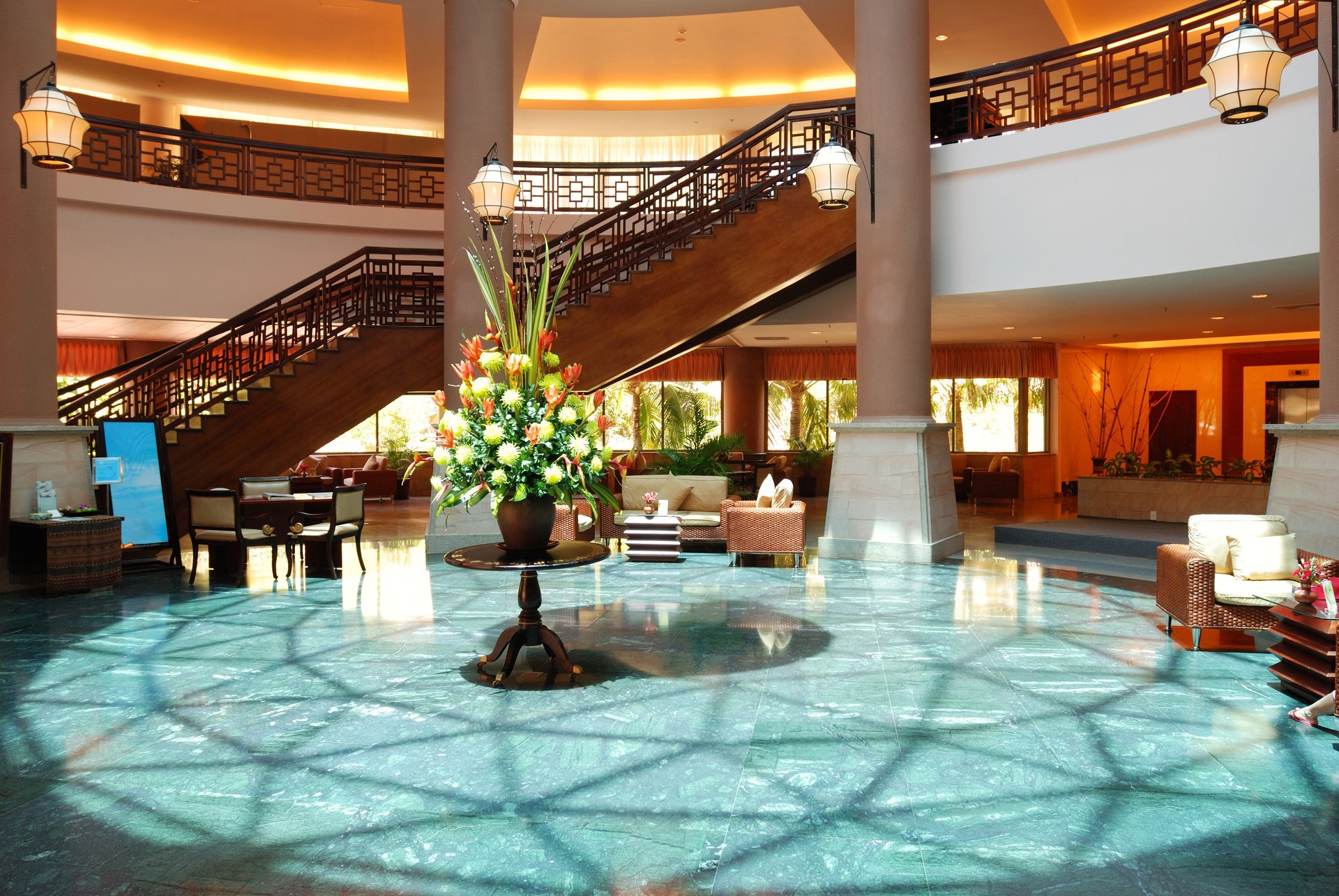 The beautiful hotel filled with luxurious items